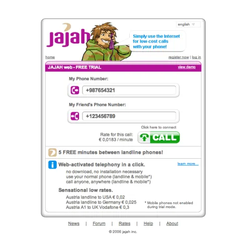 VoIP News - JAJAH bringt webaktivierte Telefonie Bild: VoIP News - JAJAH bringt webaktivierte Telefonie