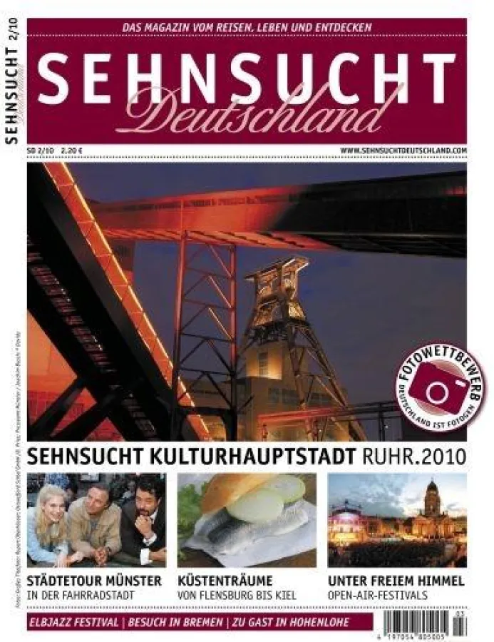Diese Anmutung zeigt, wie Sehnsucht Deutschland im frischen Layout aussehen wird. (Bilder sind Beispiele, Quellen: Rupert Oberhäuser; Ostseefjord Schlei GmbH/B. Pries; Presseamt Münster/Joachim Busch;