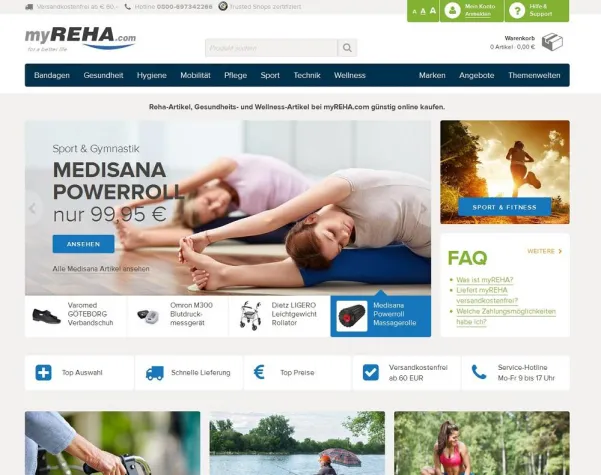 Bild: myREHA.com Onlineshop startet in neuem Design