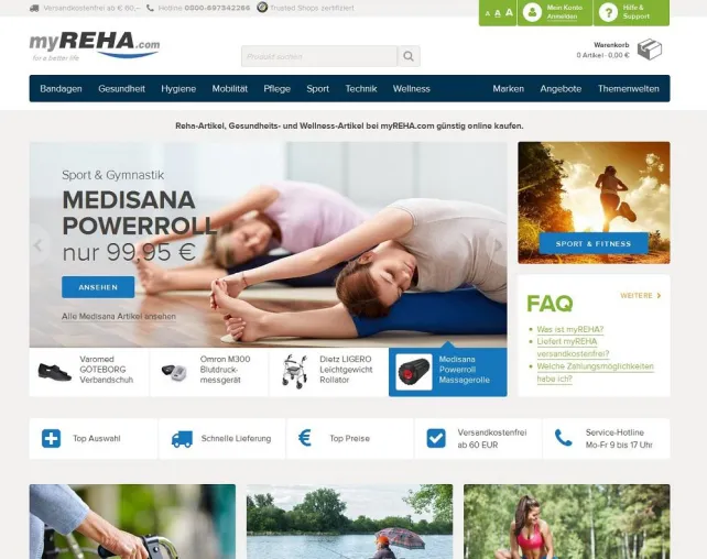 Bild: myREHA.com Onlineshop startet in neuem Design
