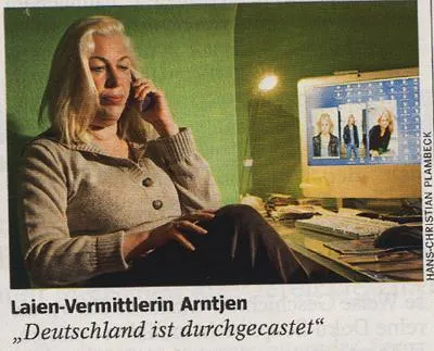 Bild: Rheinischer Merkur berichtet am 22.10.09: Agentur-Chefin Imke Arntjen und die Krise im Non-Fiction-Bereich