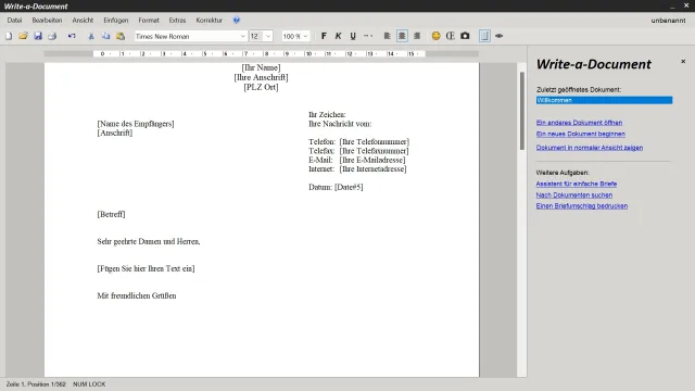 Bild: Textverarbeitungssoftware: Write-a-Document 6.2 erschienen