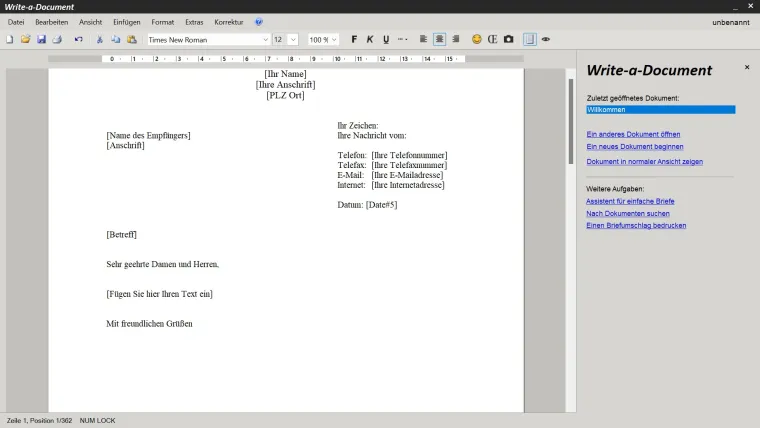Bild: Textverarbeitungssoftware: Write-a-Document 6.2 erschienen