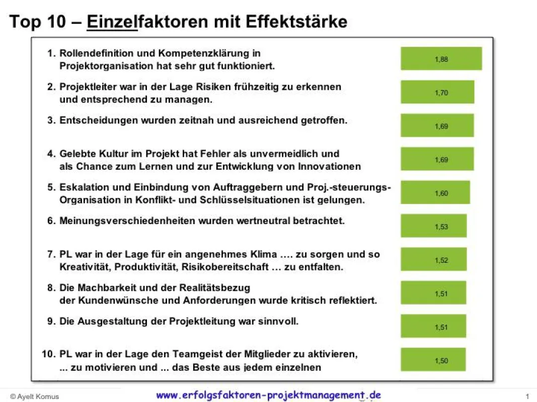 Erfolgsfaktoren im Projektmanagement