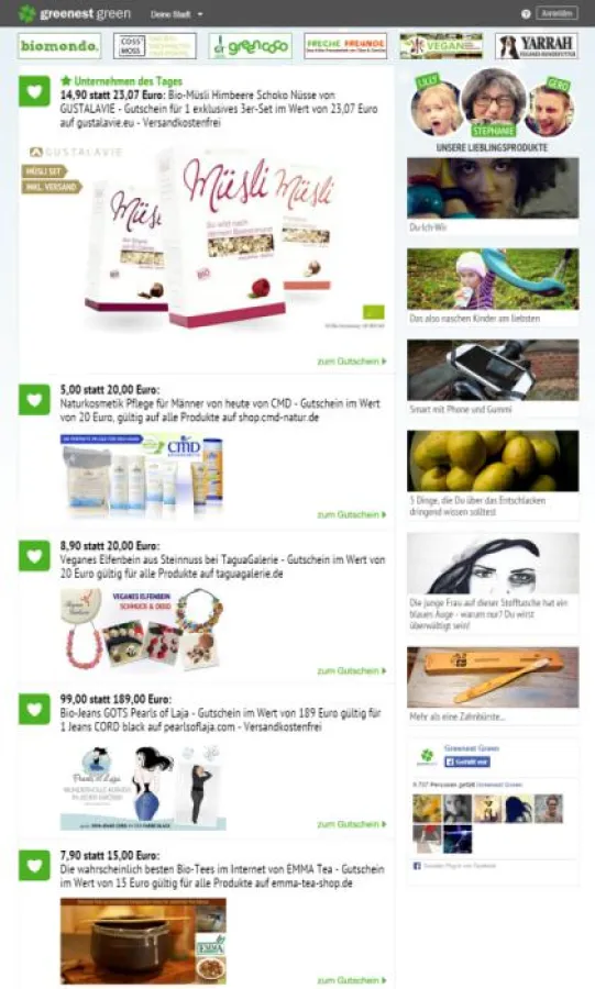 Greenest Green - Webstartseite