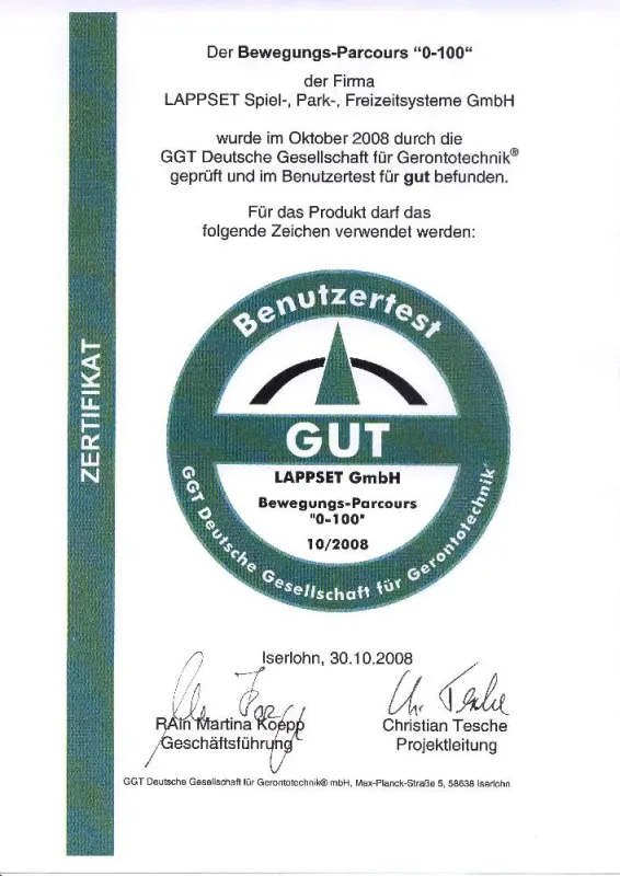 Prüfsiegel der deutschen Gesellschaft für Gerontotechnik®