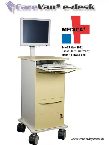 Bild: MEDICA-Neuheiten 2012: CareVan® e-desk von Standard Systeme jetzt mit neuer Technik