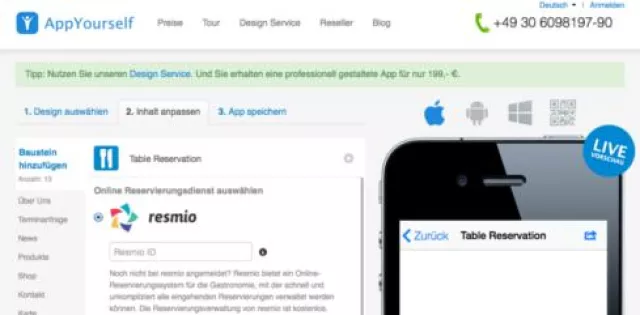 Bild: AppYourself und das Gastro-Reservierungstool resmio: Neue Kooperation gestartet