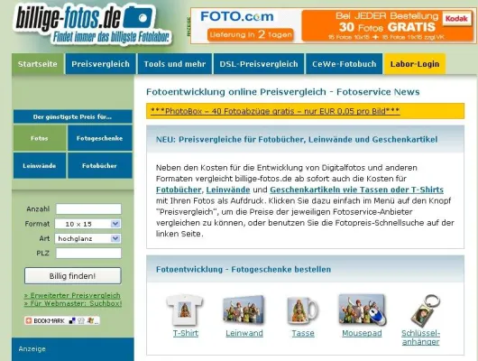 Bild: Preisvergleich Billige-fotos.de informiert - Preiskampf bei Fotoservice-Anbietern