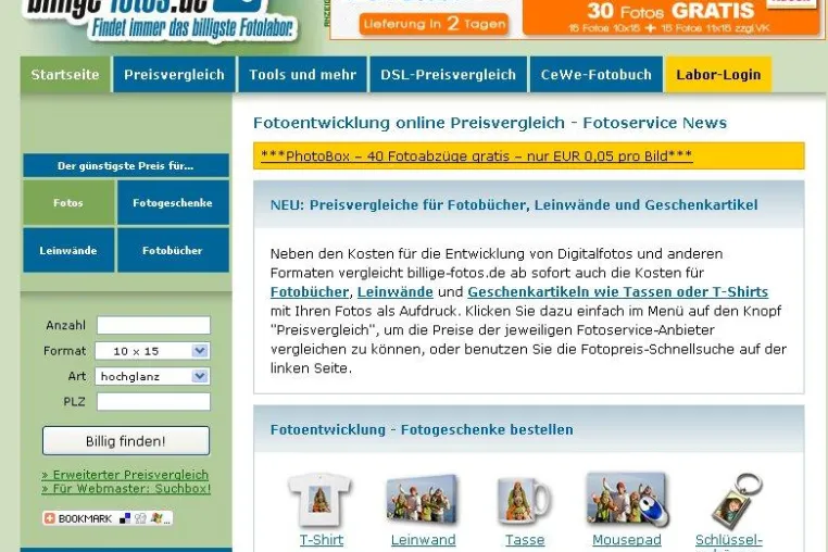 Bild: Preisvergleich Billige-fotos.de informiert - Preiskampf bei Fotoservice-Anbietern