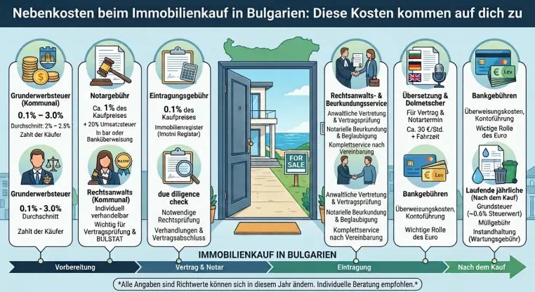 Bild: Nebenkosten beim Immobilienkauf in Bulgarien: Diese Kosten kommen 2026 auf dich zu