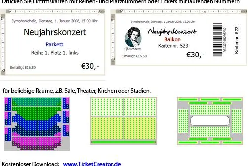 Eintrittskarten drucken mit der TicketCreator-Software Bild: Eintrittskarten drucken mit der TicketCreator-Software