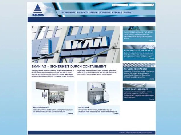 Bild: coma ag räumt Website der SKAN AG auf