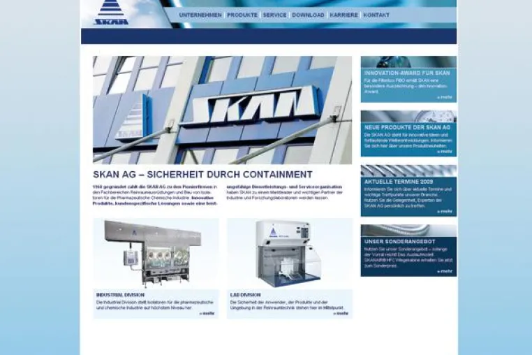 Bild: coma ag räumt Website der SKAN AG auf