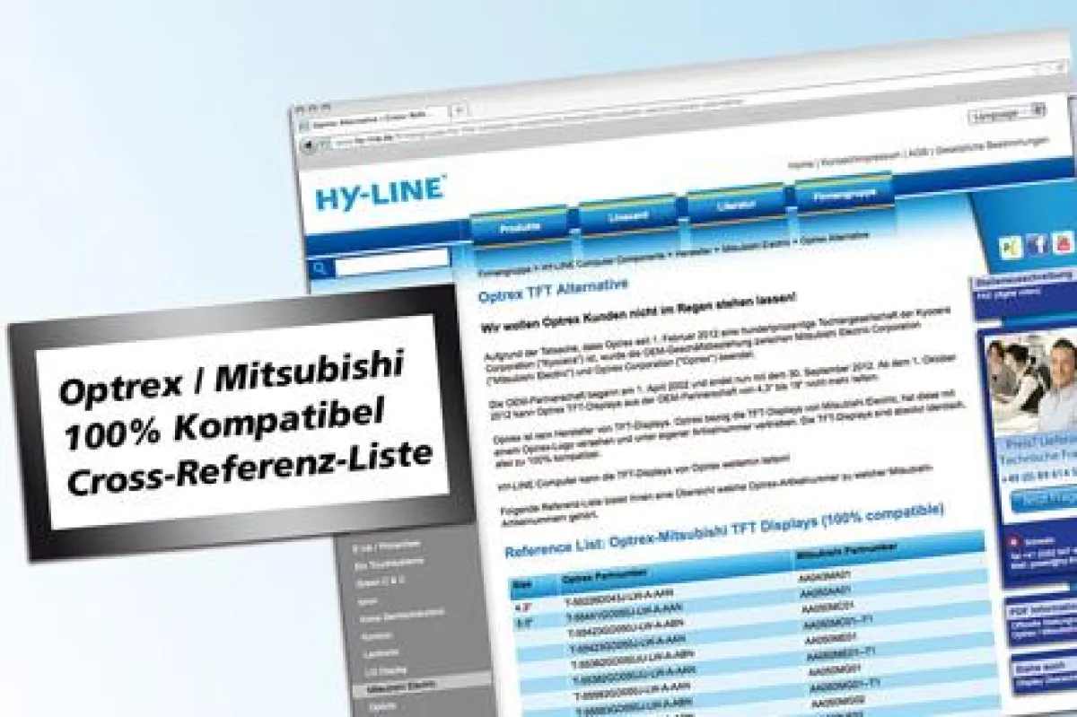Optrex TFT Alternative auf hy-line.de