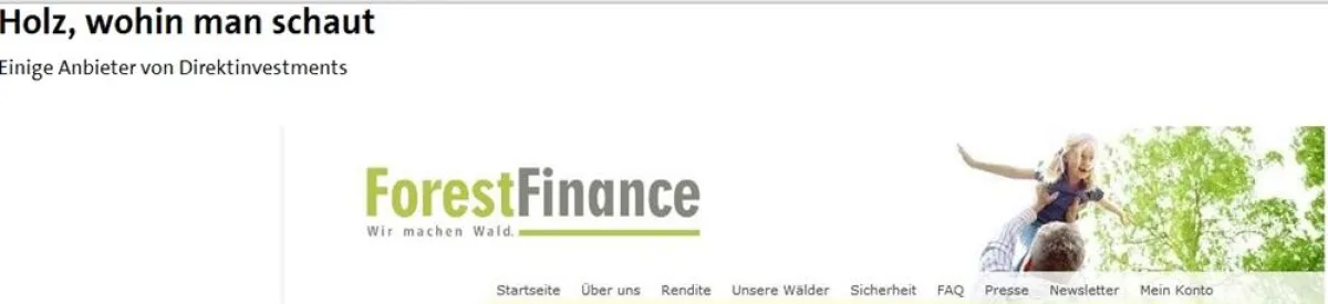 ARD.de über Holzinvestment -Anbieter