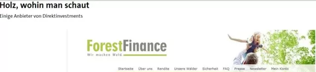 Bild: ARD.de über Forest Finance: „hält sich mit (…) unrealistischen Renditeversprechen zurück“
