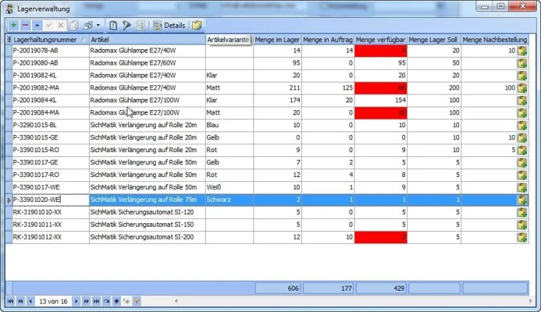 Bild: Verkaufsabwicklung BayOrganizer jetzt mit integrierter Lagerverwaltung