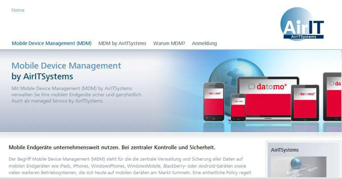 Alle Infos über MDM by AirIT sind auf mobiledevicemanagement.airitsystems.de zu lesen
