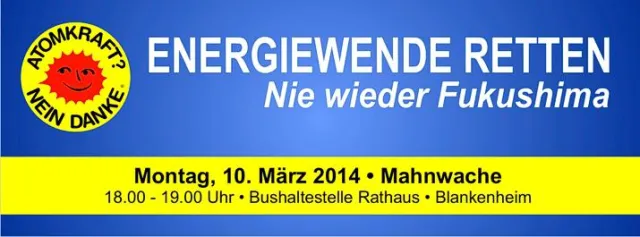 Energiewende retten – Nie wieder Fukushima Bild: Energiewende retten – Nie wieder Fukushima
