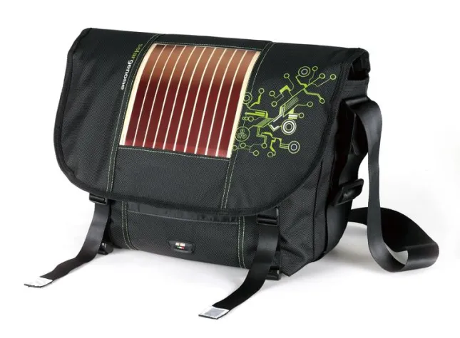 Bild: Solargenome® Messenger Bag mit Ladefunktion für Handy, SmartPhone, MP3-Player u.s.w.