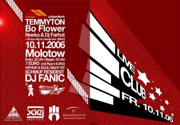 Bild: TemmyTon & Bo Flower und Nneka & DJ Farhot am 10.11.’06 im Molotow