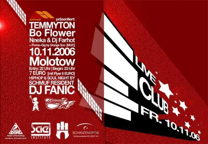 Bild: TemmyTon & Bo Flower und Nneka & DJ Farhot am 10.11.’06 im Molotow