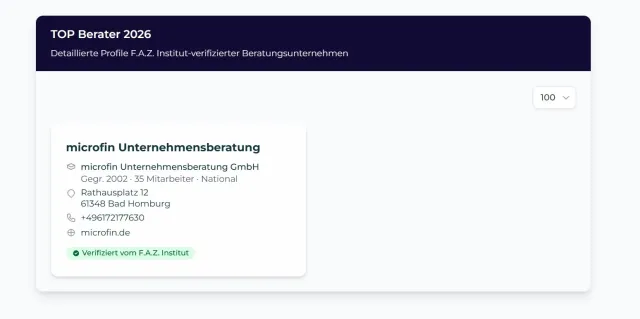 Bild: microfin als „Top-Berater 2026“ ausgezeichnet  