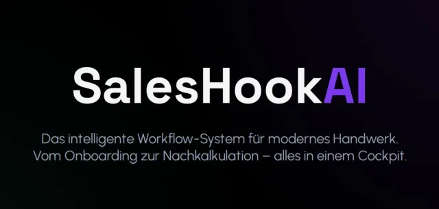 Bild: SalesHookAI: KI-Angebotssoftware für Handwerker mit Zeiterfassung & Teameinsatzplanung