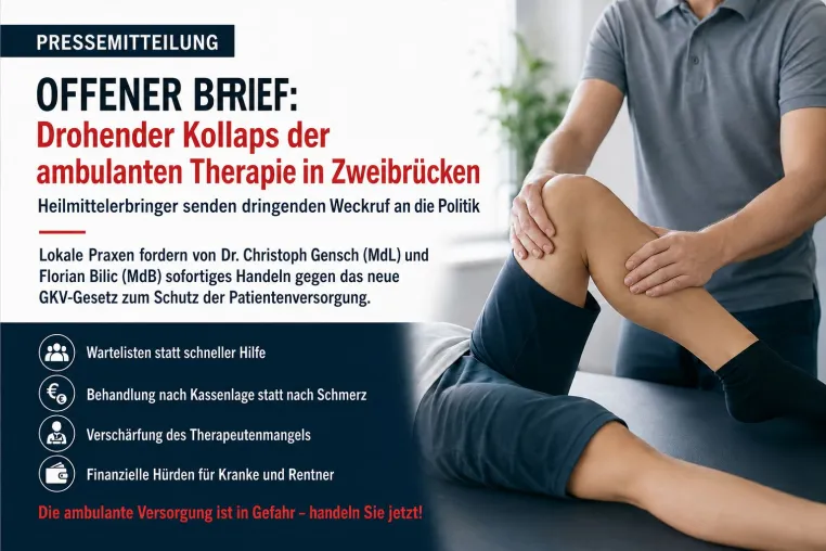 Bild: OFFENER BRIEF: Drohender Kollaps der ambulanten Therapie in Zweibrücken