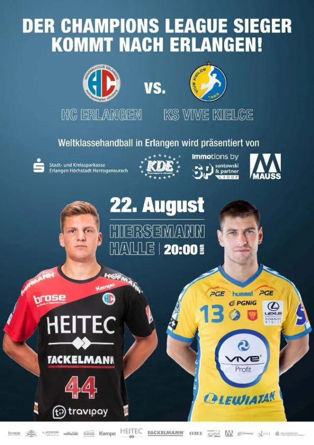 (Grafik: hl-studios, Erlangen) - Handball: Champions League-Sieger kommt nach Erlangen