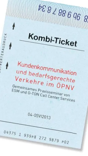 Bild: Kombiticket. Kundenkommunikation und bedarfsgerechte Verkehre im ÖPNV