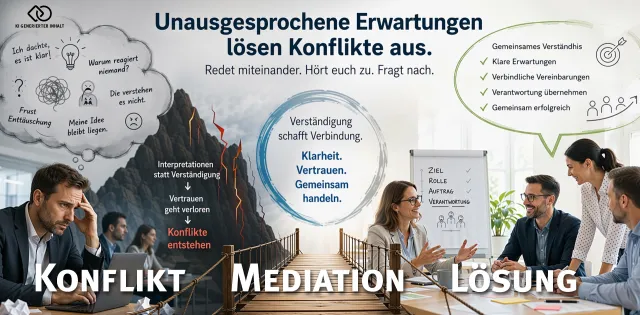 Unausgesprochene Erwartungen und Konflikte kommen aus dem Nichts! Bild: Unausgesprochene Erwartungen und Konflikte kommen aus dem Nichts!