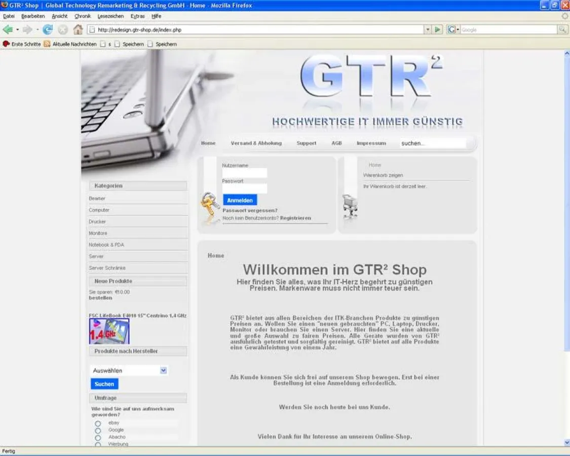 GTR² Online-Shop