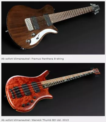 Bild: Framus und Warwick: Weltweit führende E-Gitarren- und E-Bass-Marken sind mit ClimatePartner klimaneutral