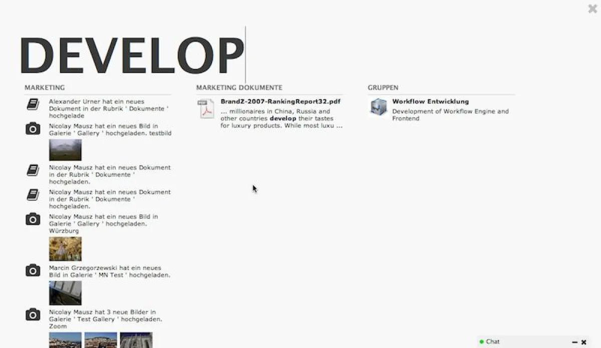 Vollbildsuche direkt bei Tippen