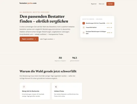 Bild: Neues Vergleichsportal macht Bestattermarkt endlich transparent