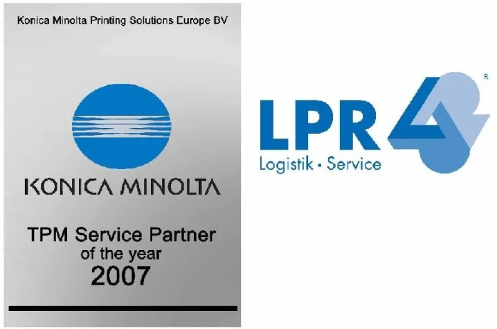 Bild: LPR gewinnt  Auszeichnung: „TPM Service Partner of the year 2007“ von KONICA MINOLTA Printing Solutions