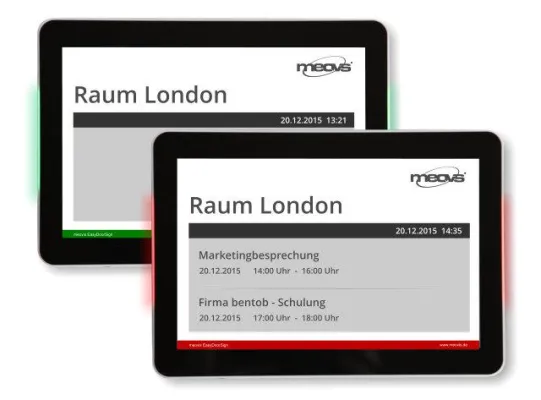 Bild: meovis EasyDoorSign 10“ digitales Türschild - Status-Signalleuchtanzeige erhöht visuelle Reichweite