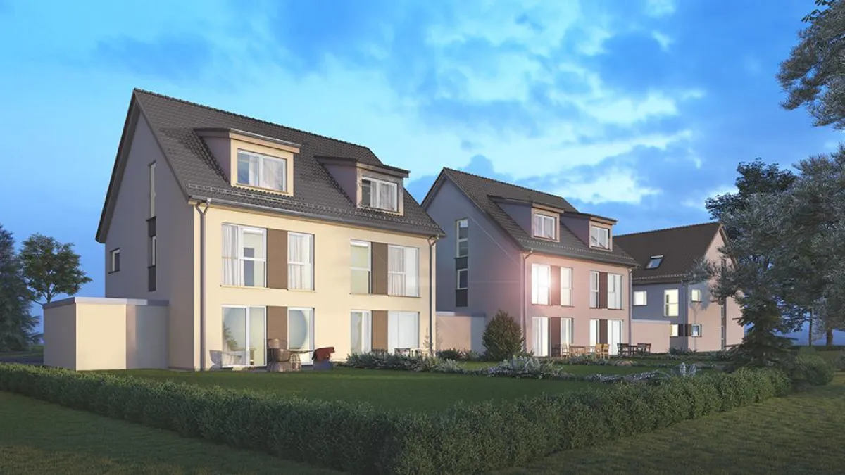 Großzügige Fensterflächen und moderne Haustechnik sorgen für Wohnkomfort