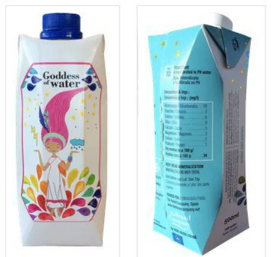 Bild: Pfandfreies 500 ml Wasser im Tetrapak als Werbemittel