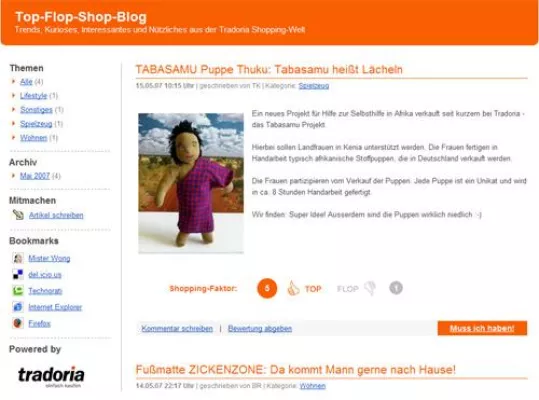 Bild: Top oder Flop: Tradoria startet Shopping-Trendbarometer
