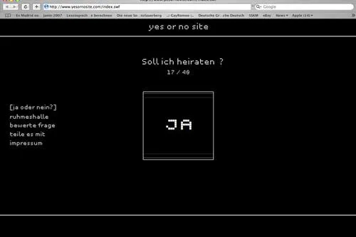 Bild: Web-Seite zur Entscheidungsfindung