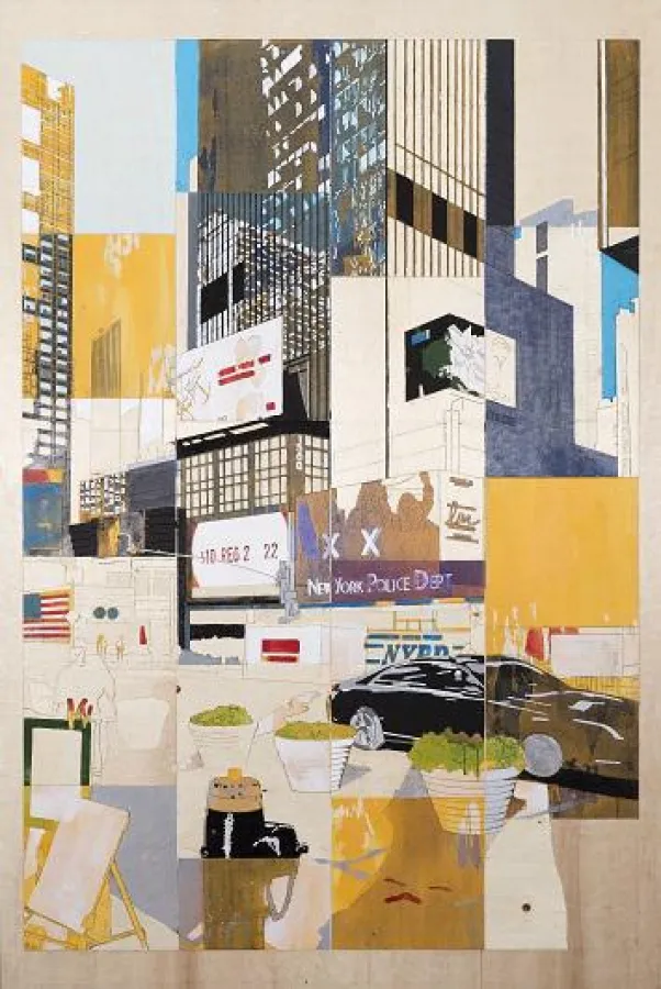 Detlef Waschkau NYTS, 2016 Pigment auf Holz 238,5 x 157 x 1 cm Courtesy Stern Wywiol Galerie