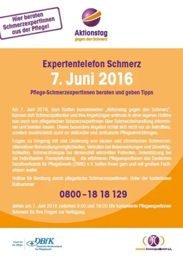 Bild: Umgang mit Schmerz - pflegerische Experten beraten
