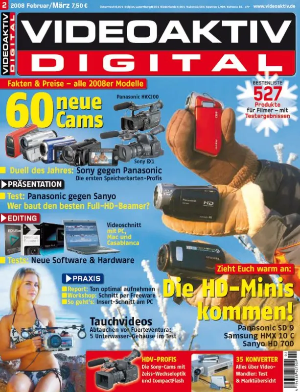 Im Test von VIDEOAKTIV DIGITAL zeigen die HD-Minis von Panasonic SD 9, Samsung HMX 10 C und Sanyo HD 700 was sie alles können.