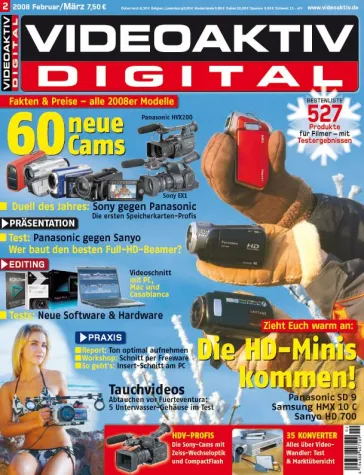 Bei VIDEOAKTIV 2008 im Test: 60 neue Camcorder Bild: Bei VIDEOAKTIV 2008 im Test: 60 neue Camcorder