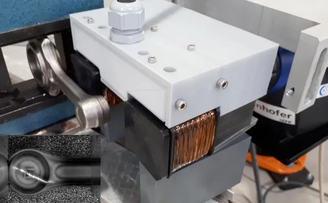 Bild: Auf dem Prüfstand: Automatisierte Induktionsthermographie zur Oberflächenrissprüfung von Schmiedeteilen