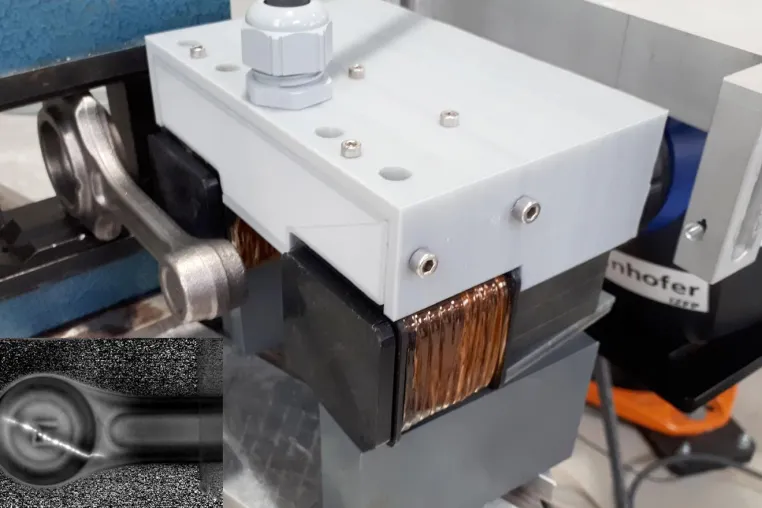 Bild: Auf dem Prüfstand: Automatisierte Induktionsthermographie zur Oberflächenrissprüfung von Schmiedeteilen