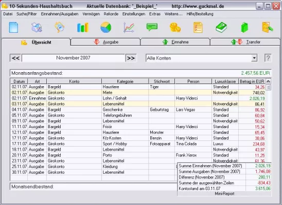 Bild: 10-Sekunden-Haushaltsbuch 4: Einnahmen und Ausgaben optimal auswerten